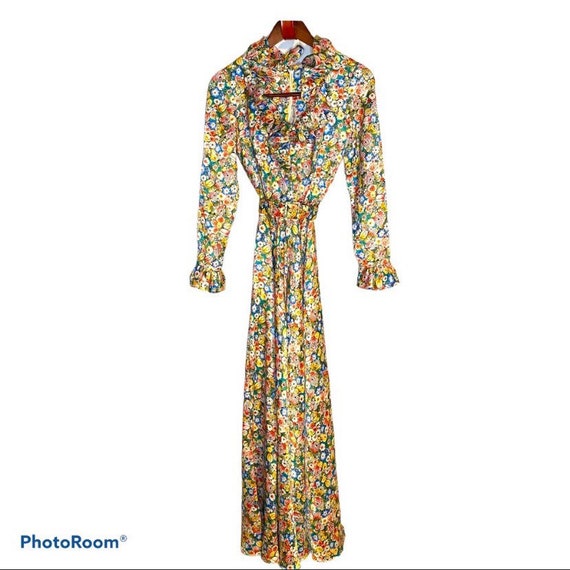 Vintage Neiman Marcus Long Floral Silk Circle Ski… - image 10