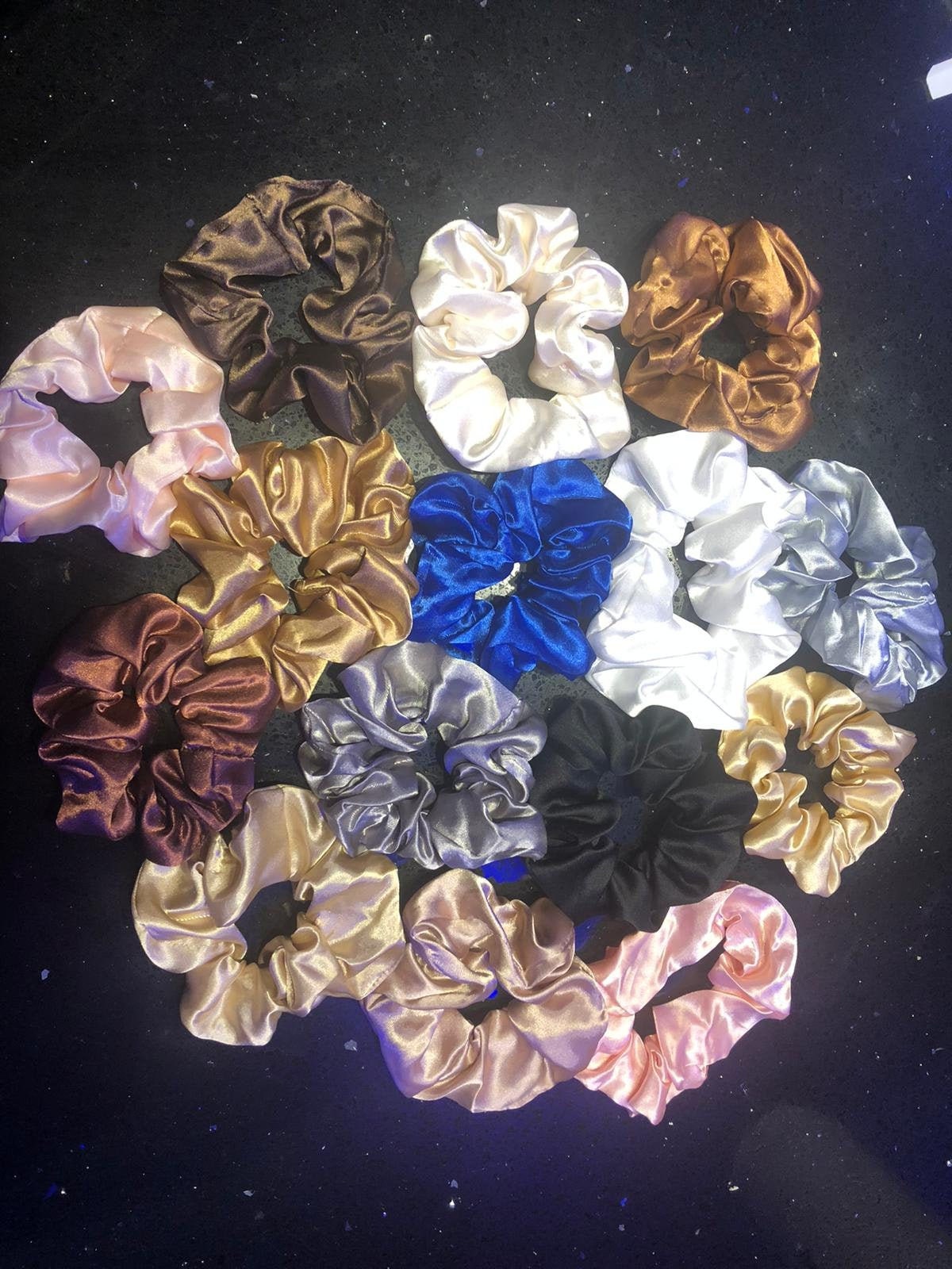 Scrunchies Silk Satin Soft Hair Ties for Curly Hair Large Etsy