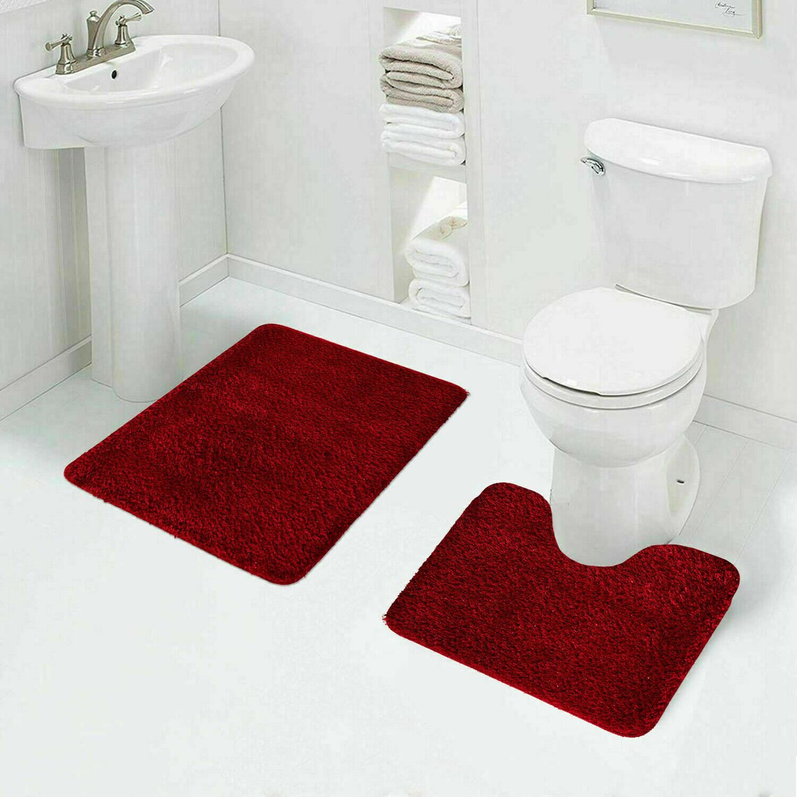 Bath Mat Sets Bathroom Rugs Non Slip Large Size Luxury Shiny | Etsy UK