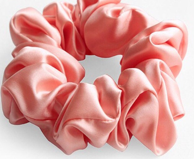 Scrunchies Silk Satin Soft Hair Ties for Curly Hair Large Etsy