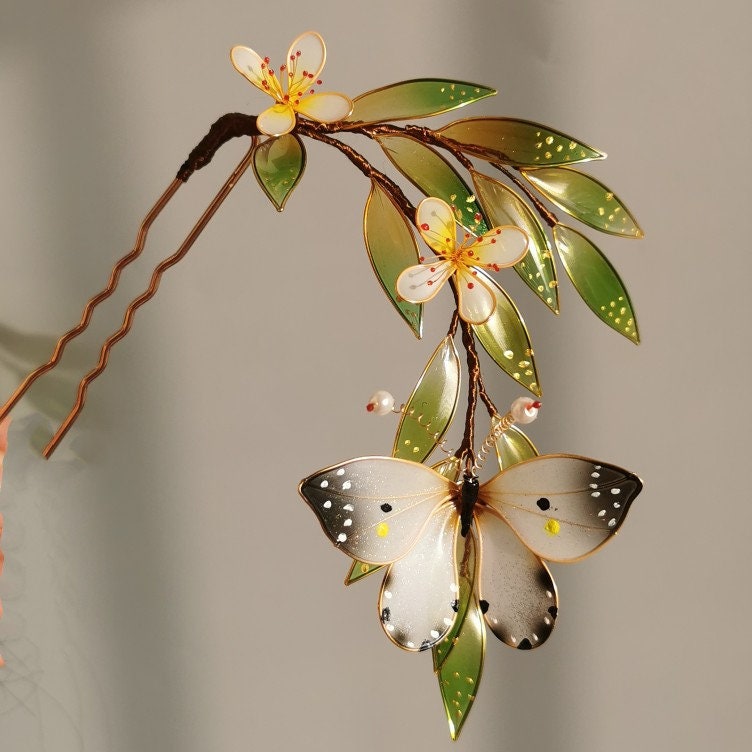 Accessori Accessori per capelli Forcine e mollette per capelli Giapponese Kanzashi fatto a mano Sakae Spring Butterfly 