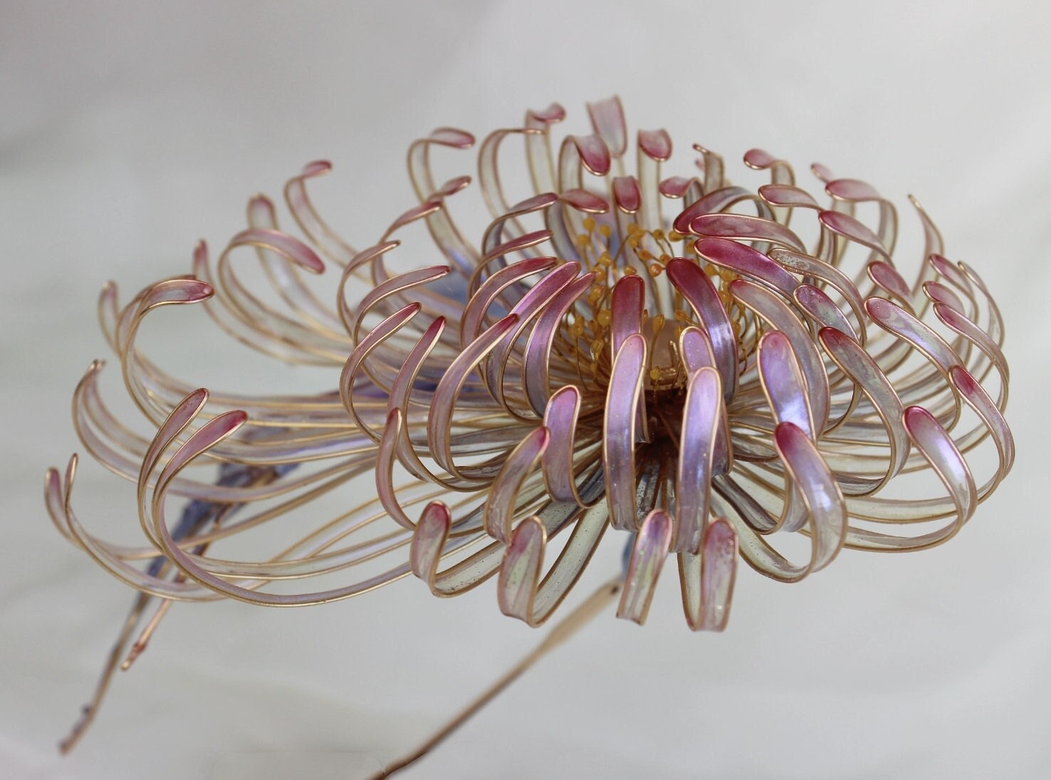 Kanzashi Kiku (Chrysanthemum Hairpin) Japanese Kanzashi Hairpin Amber 187mm Chrysanthemum pattern  main image 3