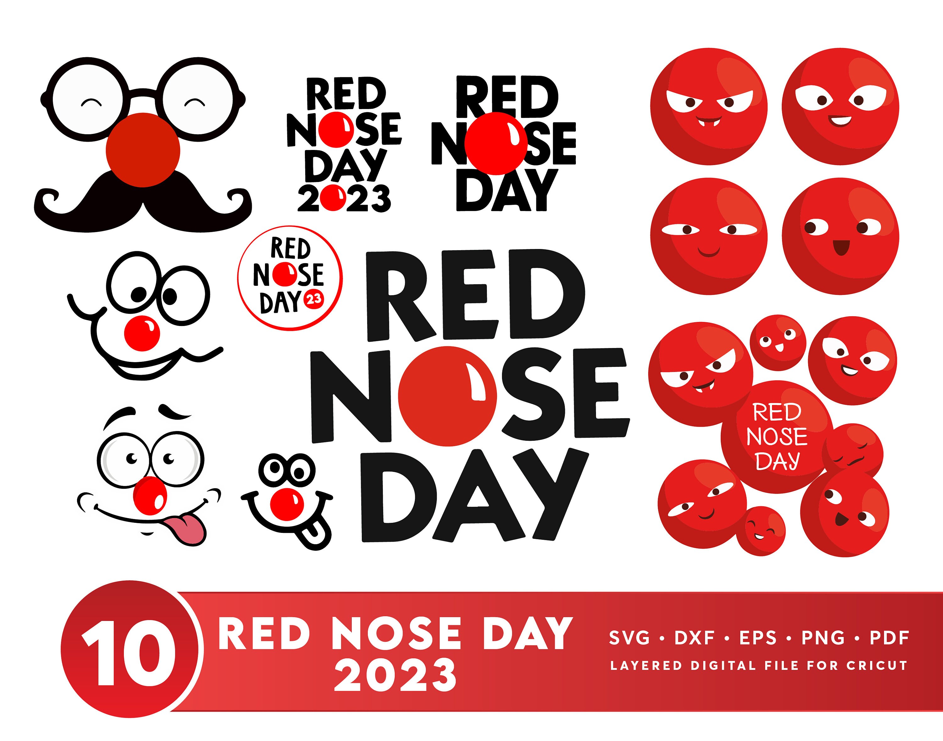 Red Nose Day Bundle SVG Red Nose 2023 Decal Red Nose Fund Etsy Australia