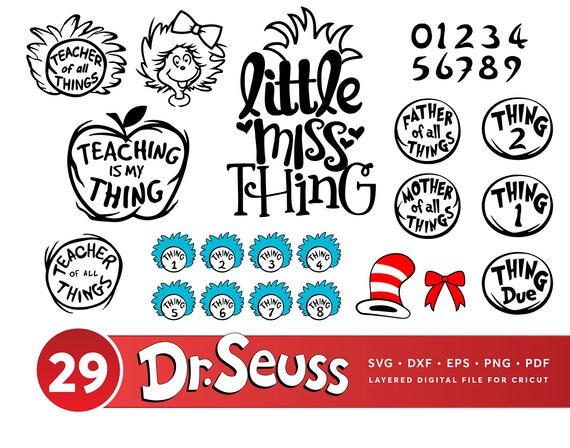 Dr Seuss Svg Bundle Cat in the Hat SVG Dr Seuss Hat - Etsy