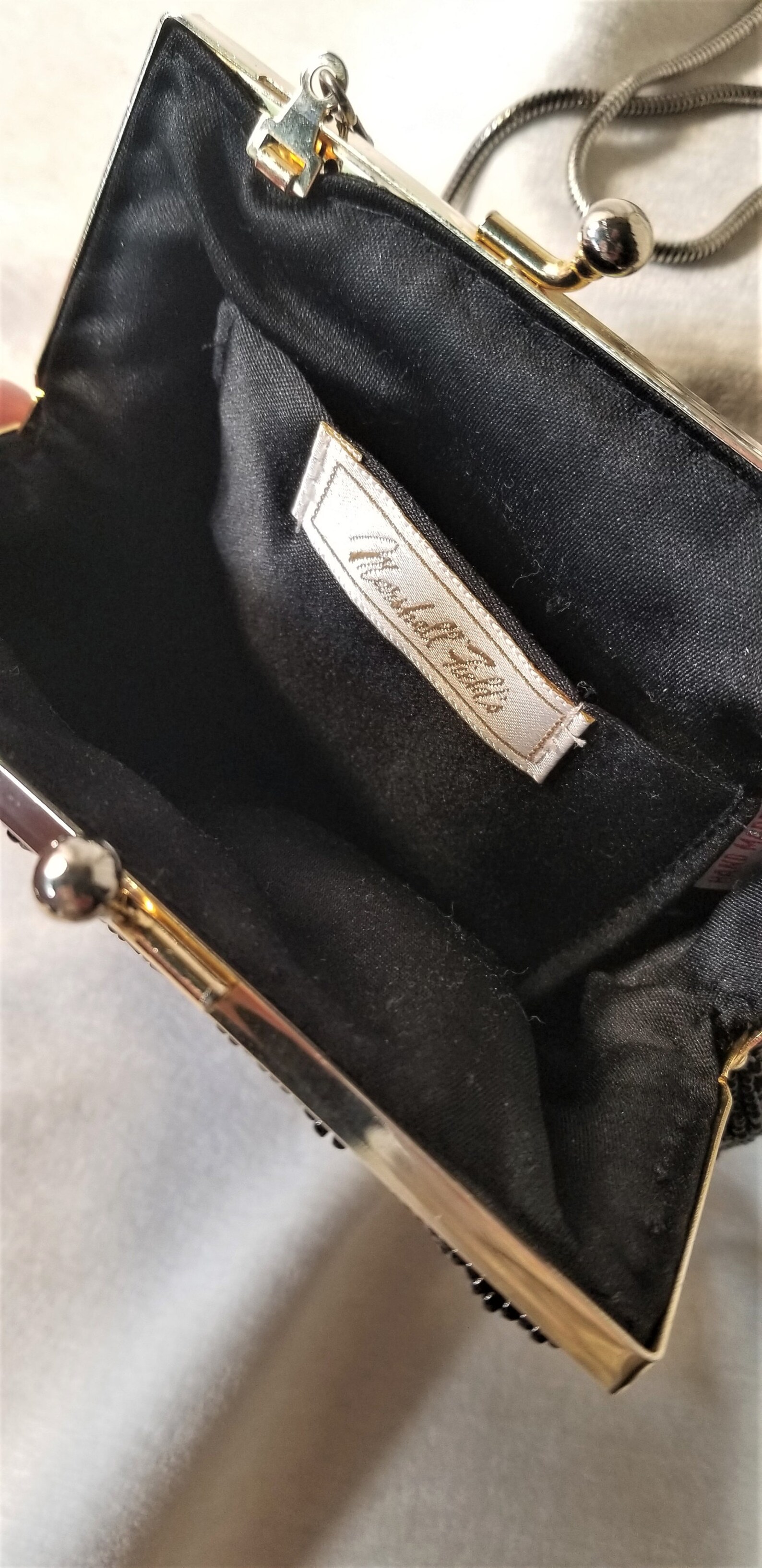 Vintage Handbag Marshall Fields Clam Shell Purse Black | Etsy