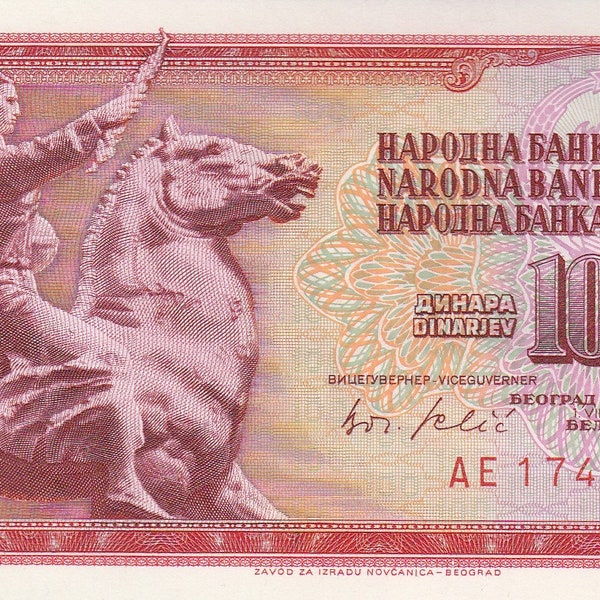 Collectible Banknote: 100 Dinar (Yugoslavia, 1965)-Vintage UNC