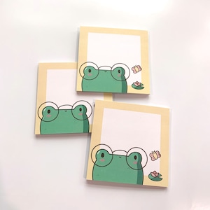 Kaeru Memo Pad | cute sticky notes, cute memos, aesthetic, stationery, journal, penpal, productivity, cute frog