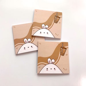 Boba Sticky Memo Pad | cute sticky notes, cute memos, aesthetic, stationery, journal, penpal