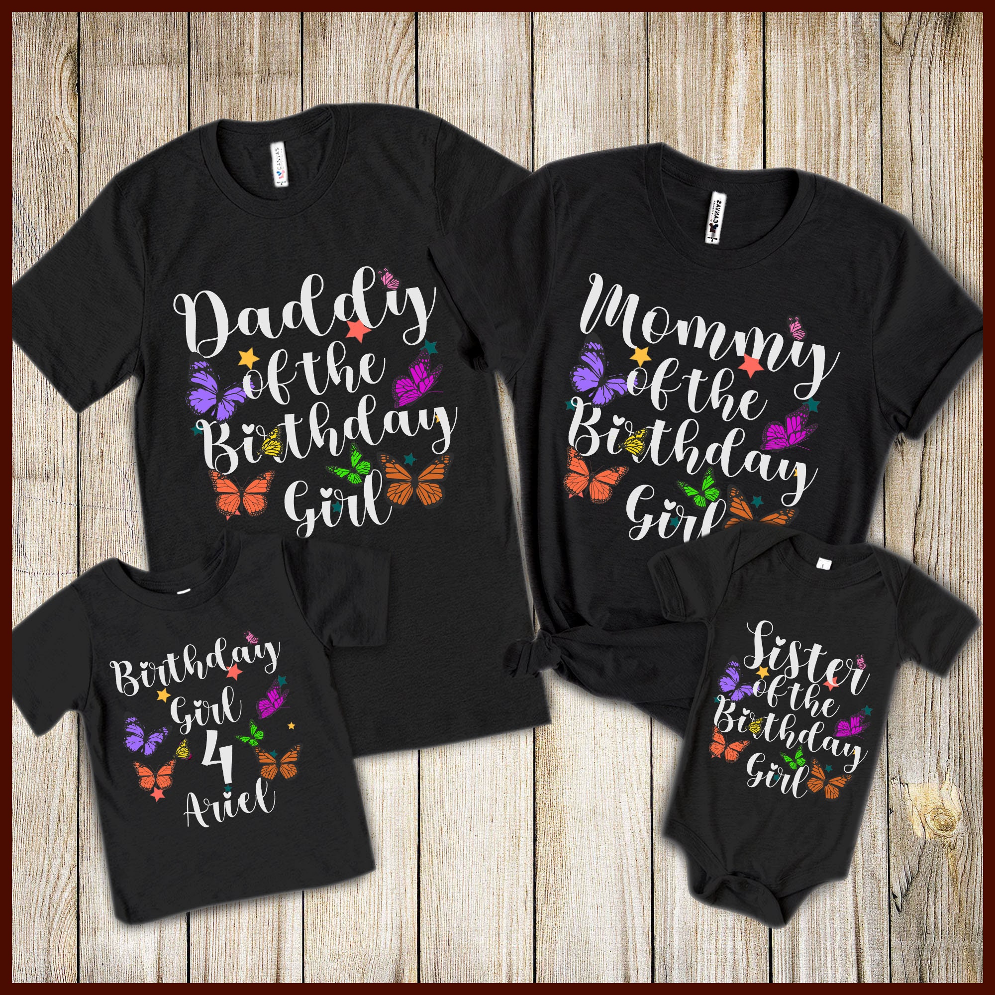 Butterflies Family Birthday Shirts Butterflies Shirt Butterfly Etsy