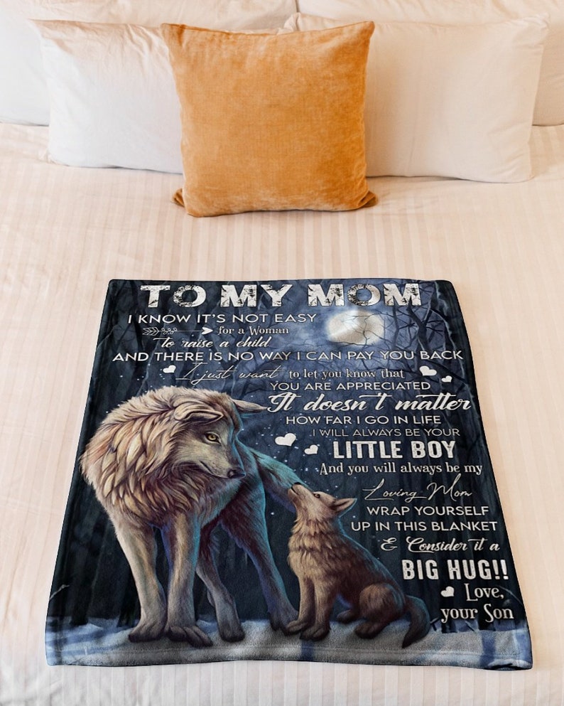 Wolf zu meiner Mutter Fleece Decke ich weiß es ist nicht Etsy