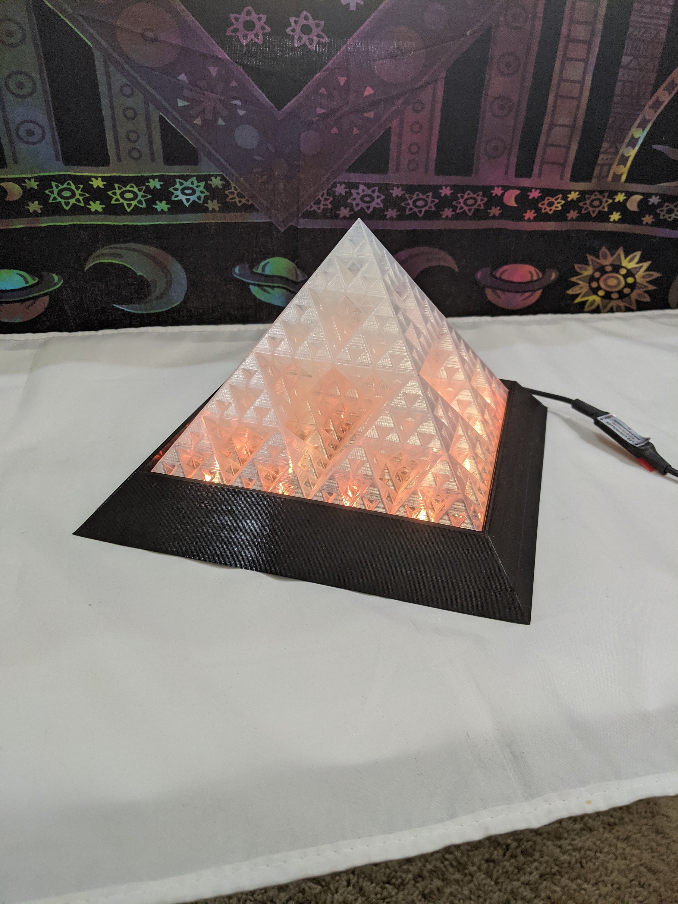 Fractal Pyramid Color Changing LED Lamp With Remote - Etsy