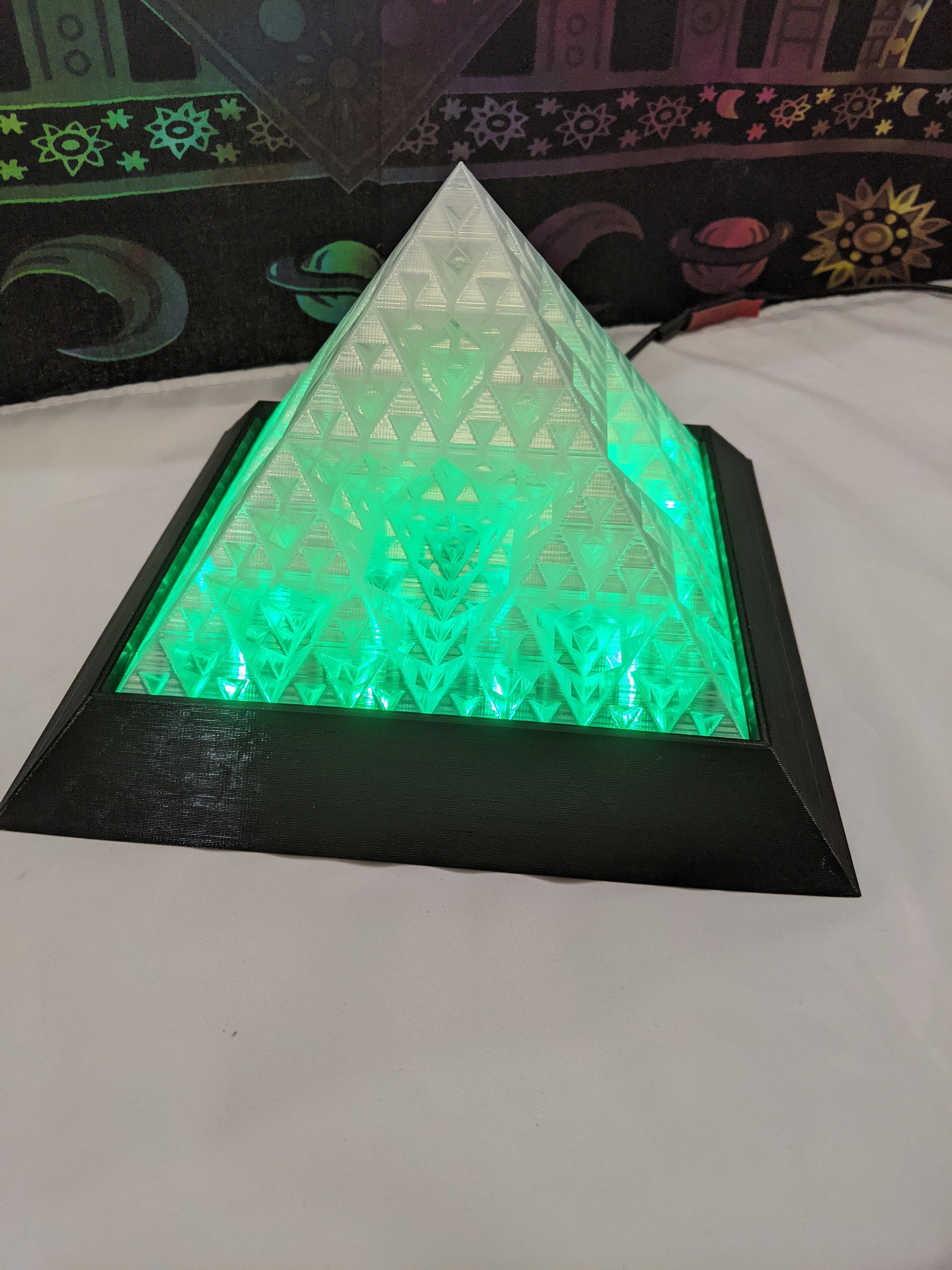 Fractal Pyramid Color Changing LED Lamp With Remote - Etsy