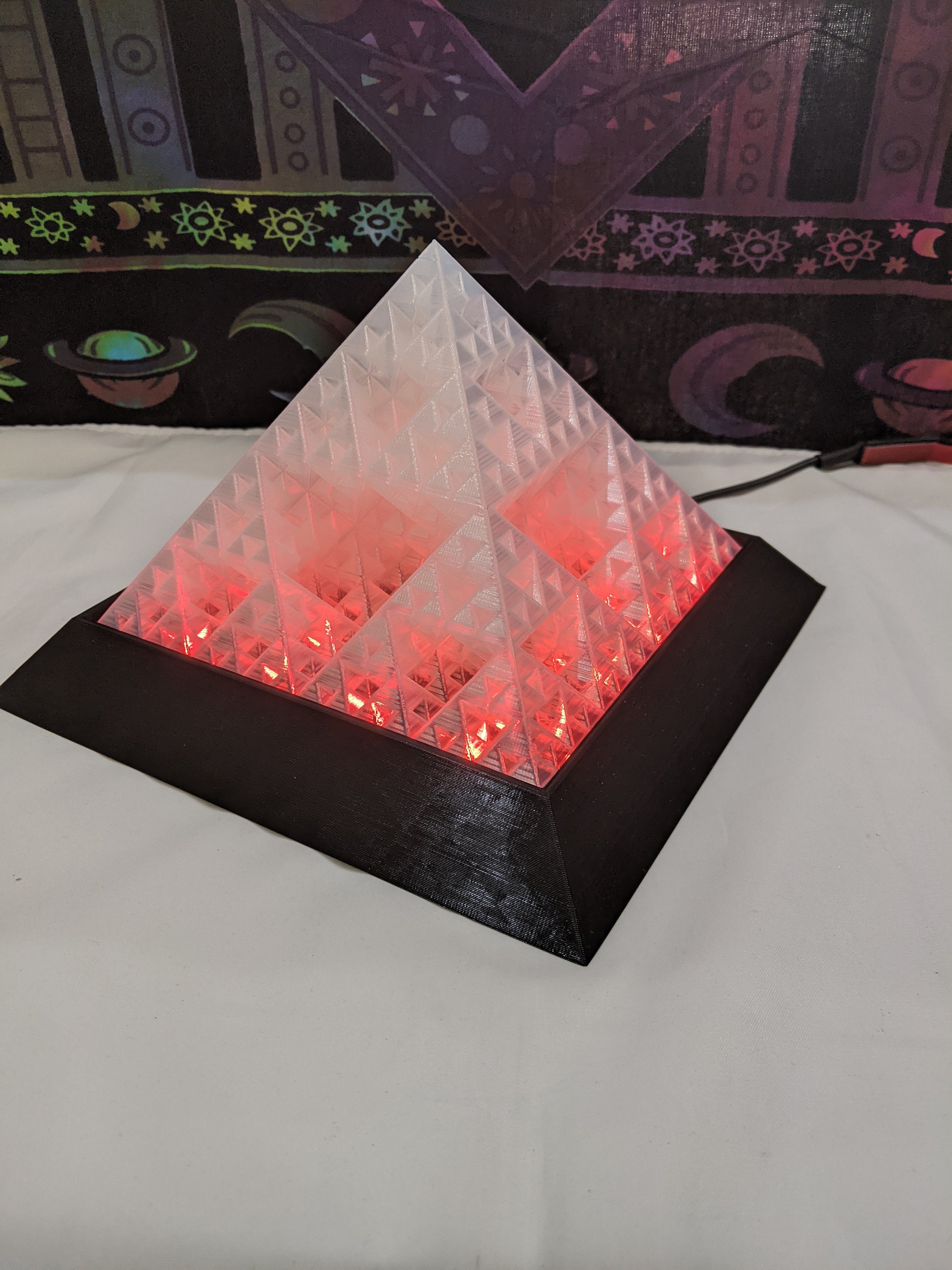 Fractal Pyramid Color Changing LED Lamp With Remote - Etsy