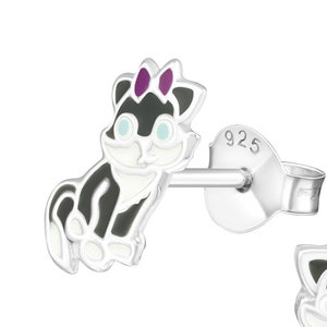 Katze Ohrstecker/Tier Ohrstecker/Kinder Ohrringe/Schmuck/Mode Ohrstecker/Mädchen/925 Sterling Silber/Bar Ohrstecker/Kinder/Erwachsene/Kätzchen/Kitty