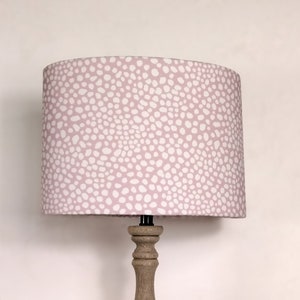 Drum Lampshade, Nursery, Girls Bedroom, Double-sided, Pink, White Polka ...