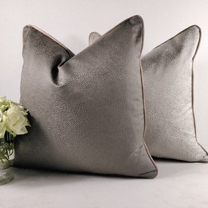 Luxury Designer Blean Scatter Cushion Cover Charcoal Beige Silver Pillow Throw.