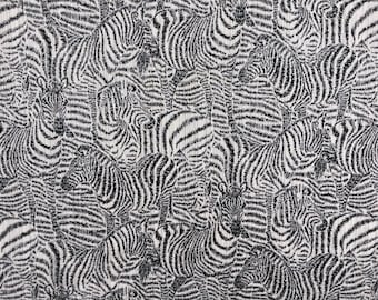 Tissu imprimé zèbre au mètre, matériau d'ameublement noir et taupe
