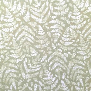 Fern Leaf Cotton Fabric By The Metre Blue Green Beige Botanical Furnishing For Curtains Blinds Cushions