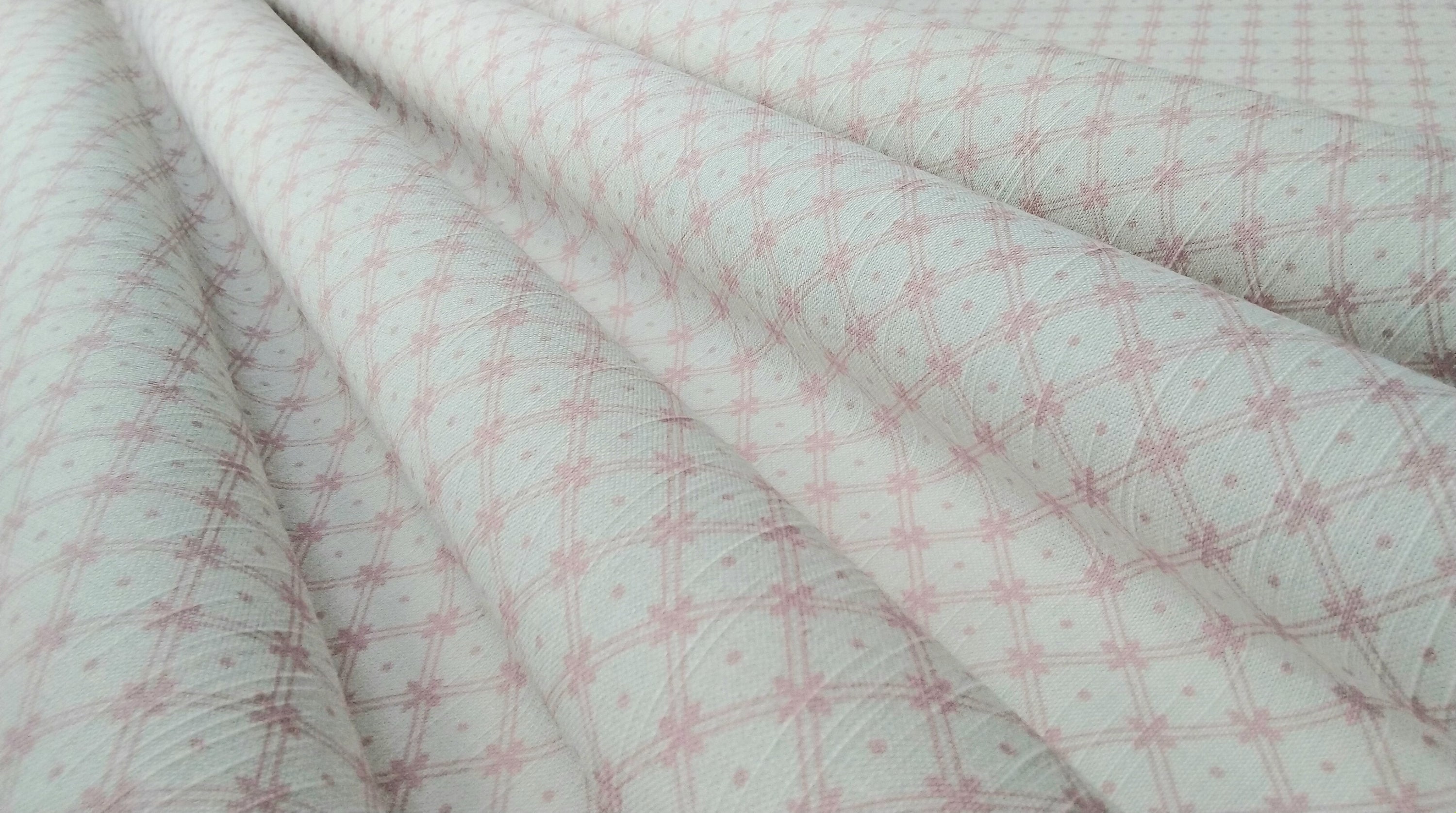 カーテン　ハンドメイド　ローラアシュレイ生地　綿麻 ローラアシュレイ生地 綿麻 セシリアピンク ローラアシュレイ生地 綿麻