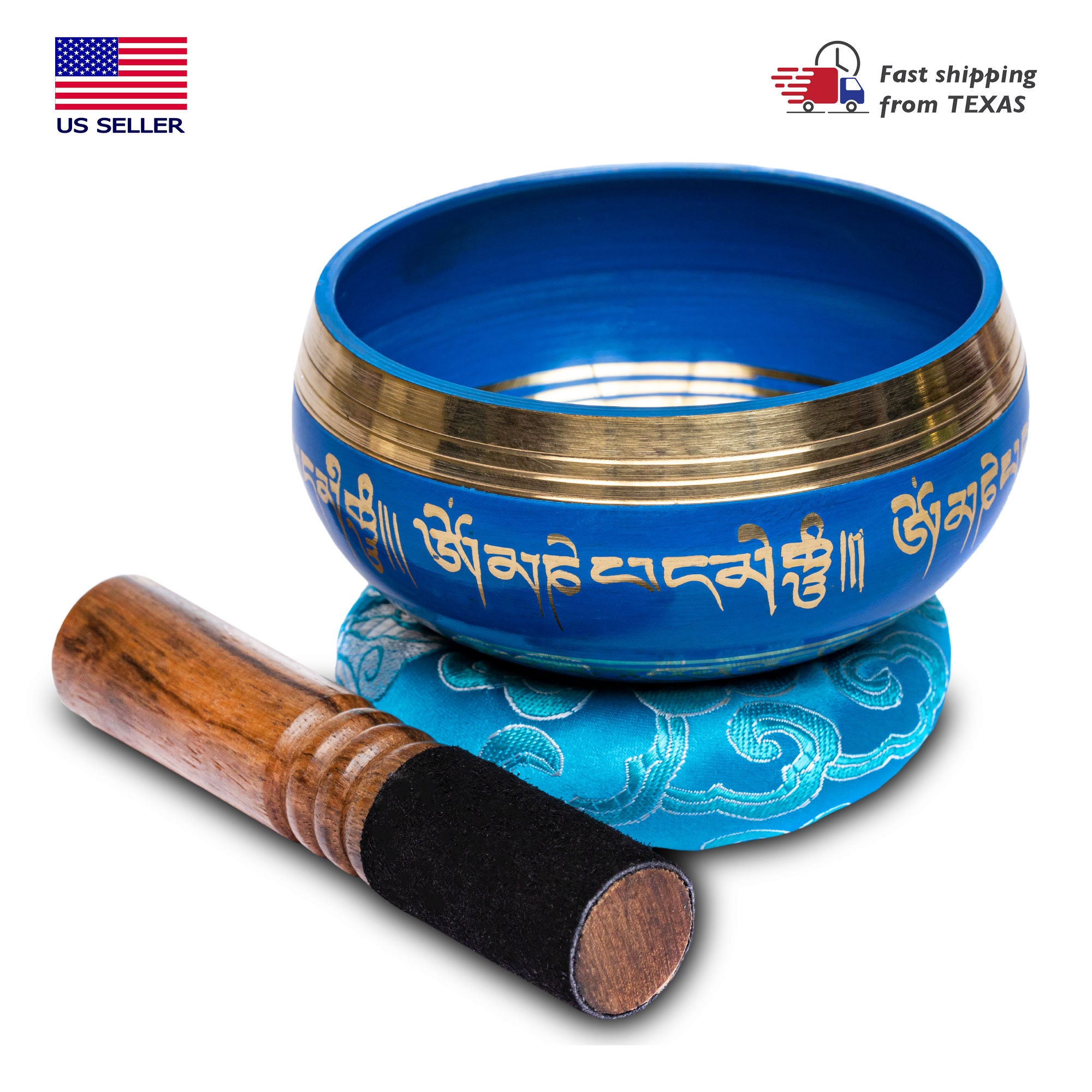 Campana Tibetana Meditazione Con 7 Pietre Chakra - Set Completo Con Bastone E Borsa Trasporto Set Campana Tibetana 7 Chakra - 4
