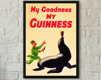 Vintage Guinness Time Christmas Advertisement Poster Print A3//A4