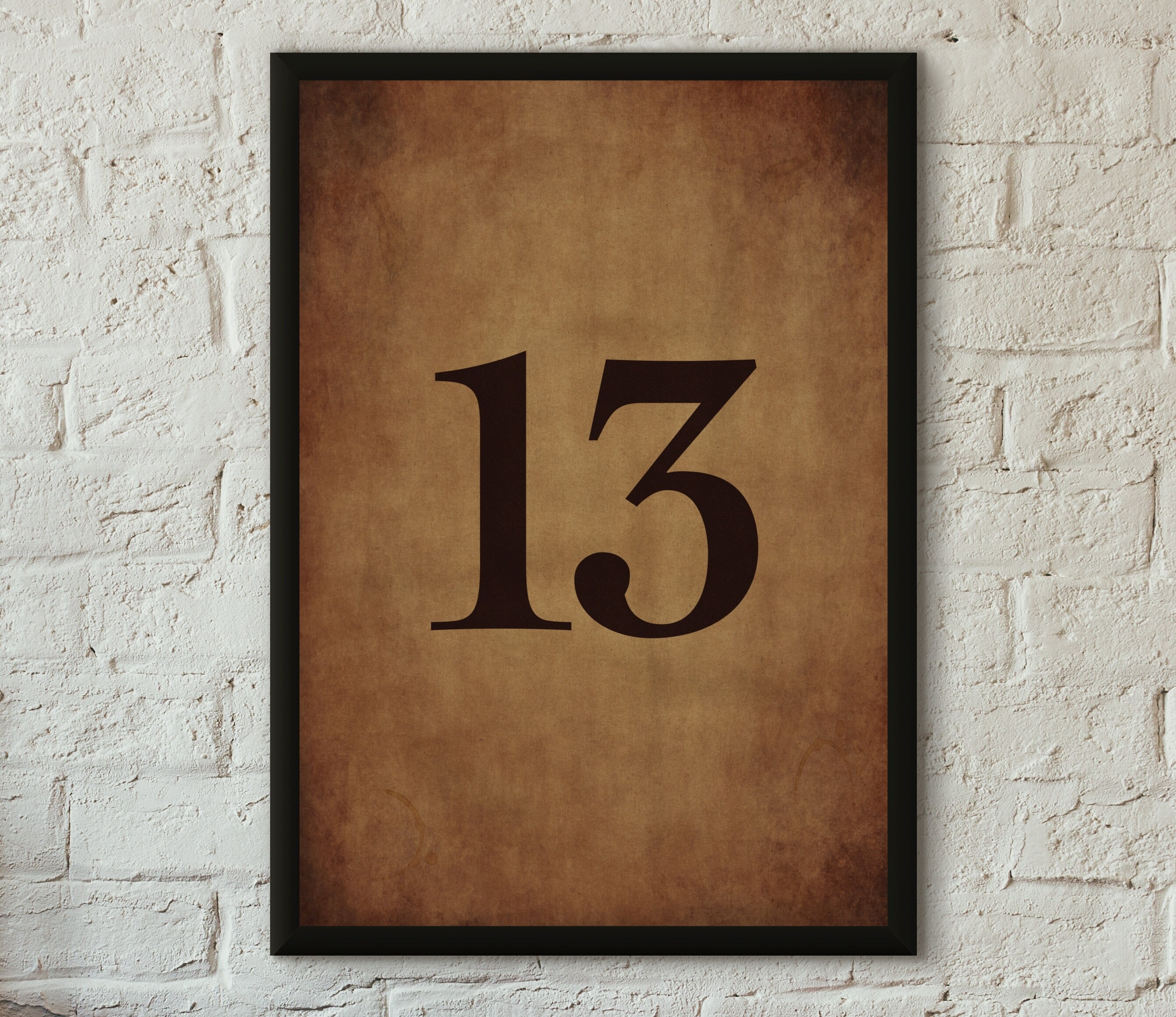 Gothic Number 13 Poster - Professionally Printed - Studio Quality 