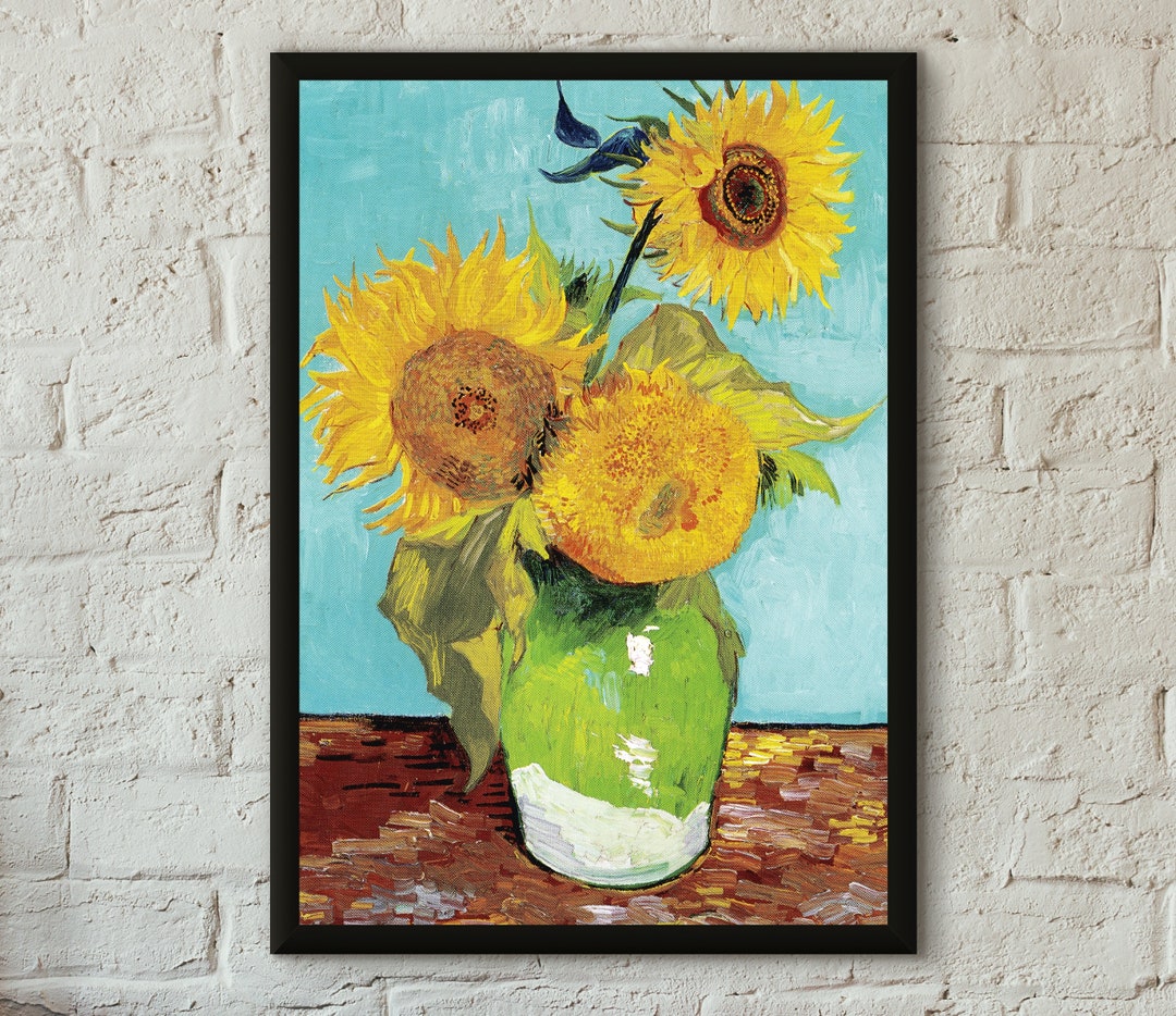 Van Gogh Three Sunflowers Poster Professionally Printed Etsy New Zealand