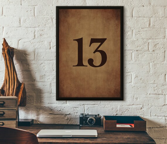 Gothic Number 13 Poster - Professionally Printed - Studio Quality 