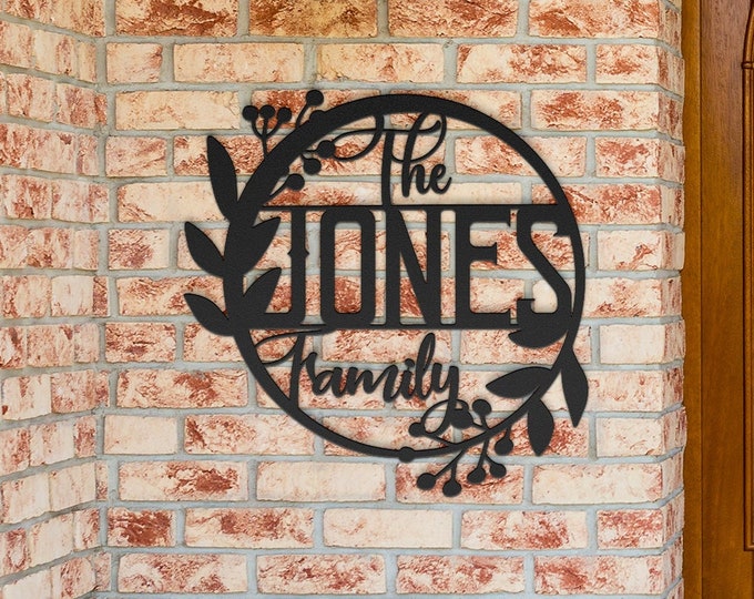 Family Gift| Family Name Welcome Sign | Wedding Sign | Metal Wall Art | Custom Last Name Signs l Personalized Metal Sign | Housewarming Gift