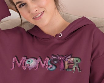Fall Apparel, Momster Halloween Sweatshirts, Cute Hoodie Sweater, Monster Trendy Sweatshirt Gift for Women, Halloween Gifts for Mom