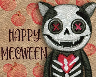 Halloween Home Decor Druckbare Wandkunst Digitaler Download | Halloween Party Dekorationen Indoor | Halloween Katze Voodoo Puppe | Halloween Schilder