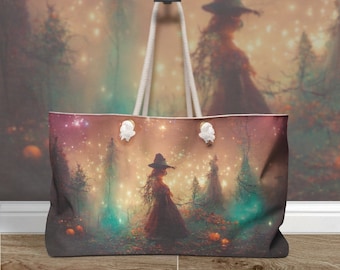 Large Weekender Tote Bag, Magical Fairy Witch