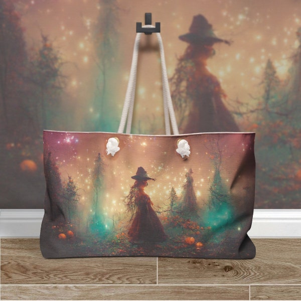 Large Weekender Tote Bag, Magical Fairy Witch