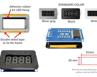 TM1637 0.36 Inch 7-segment LED Display Mounting Frame - Frame Case