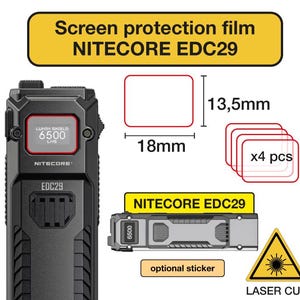 NITECORE EDC29 Ficklampa Skärmskydd - Patch Sticker