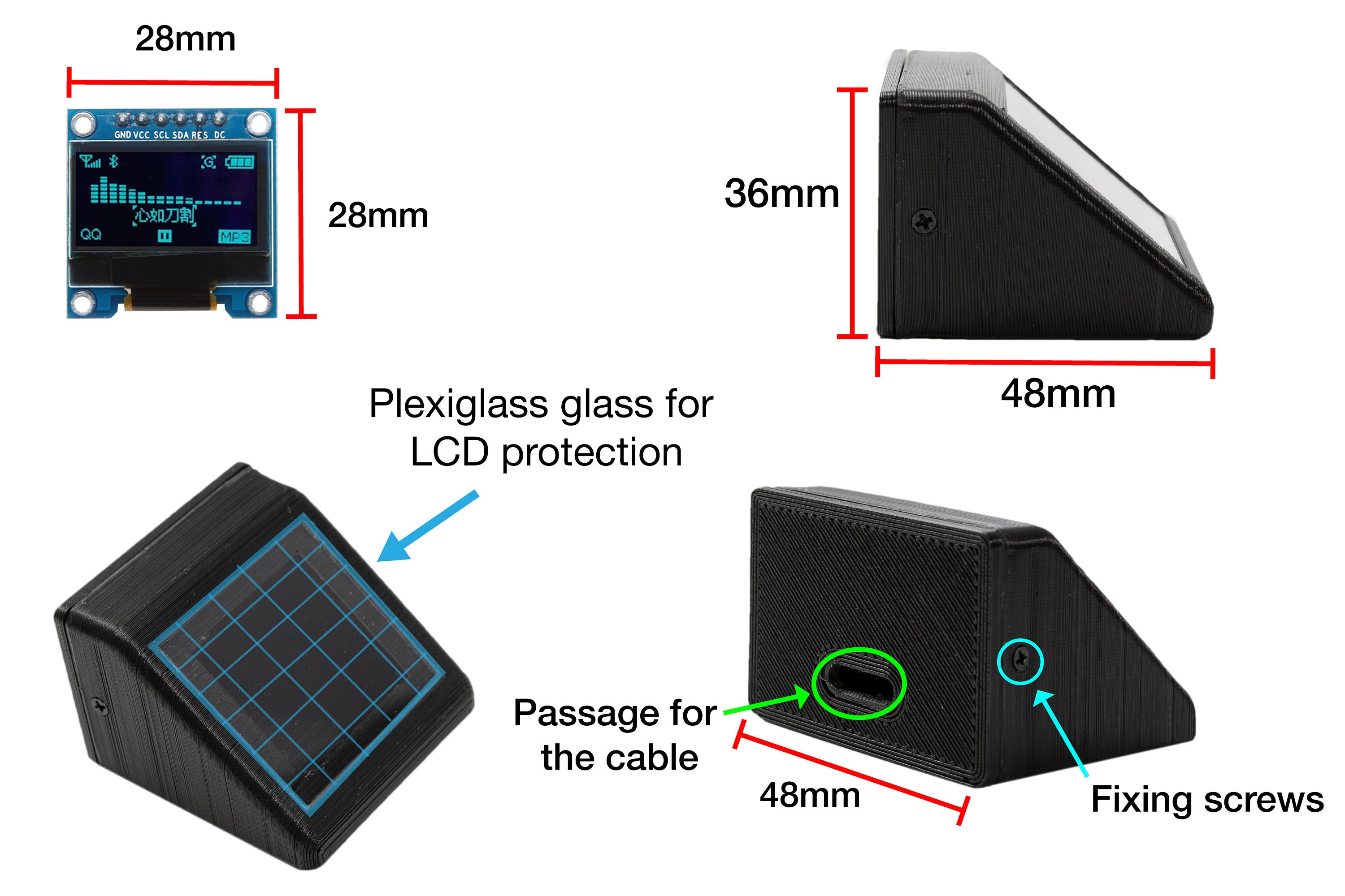 Case LCD OLED 0.96