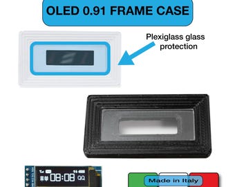 Frame case built-in LCD OLED 0.91" housing box protection Arduino Raspberry enclosure display 128x32