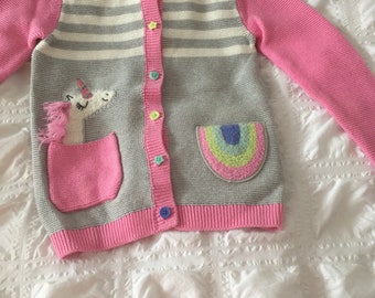 Pink Girls Cardigan with Two Pockets PRELOVED