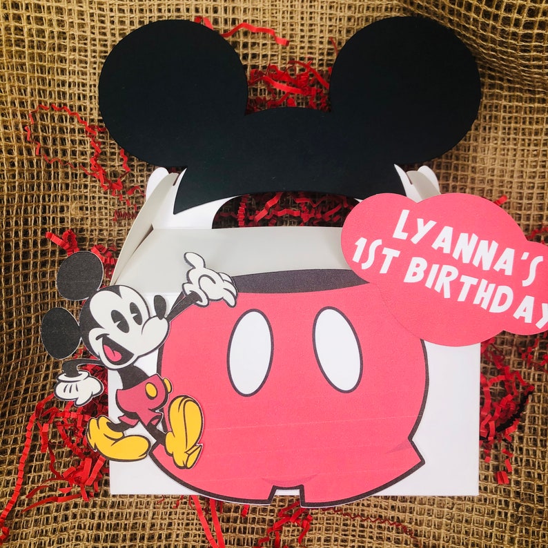 Personalized Mickey Mouse Party Treat Boxes Assorted