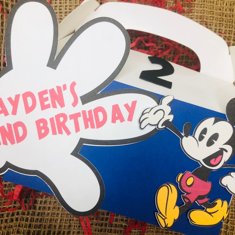 Personalized Mickey Mouse Party Treat Boxes Assorted