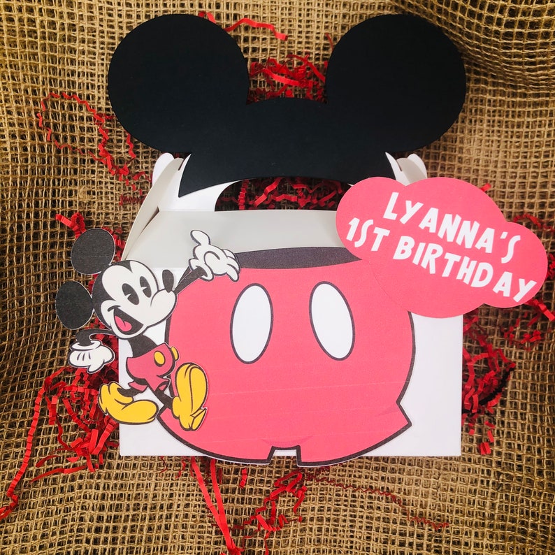 Personalized Mickey Mouse Party Treat Boxes Assorted