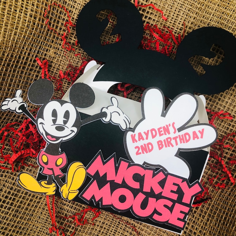 Personalized Mickey Mouse Party Treat Boxes Assorted