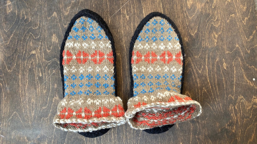 Organic Wool Slippers Knitted House Wear for Woman Slippers Etsy