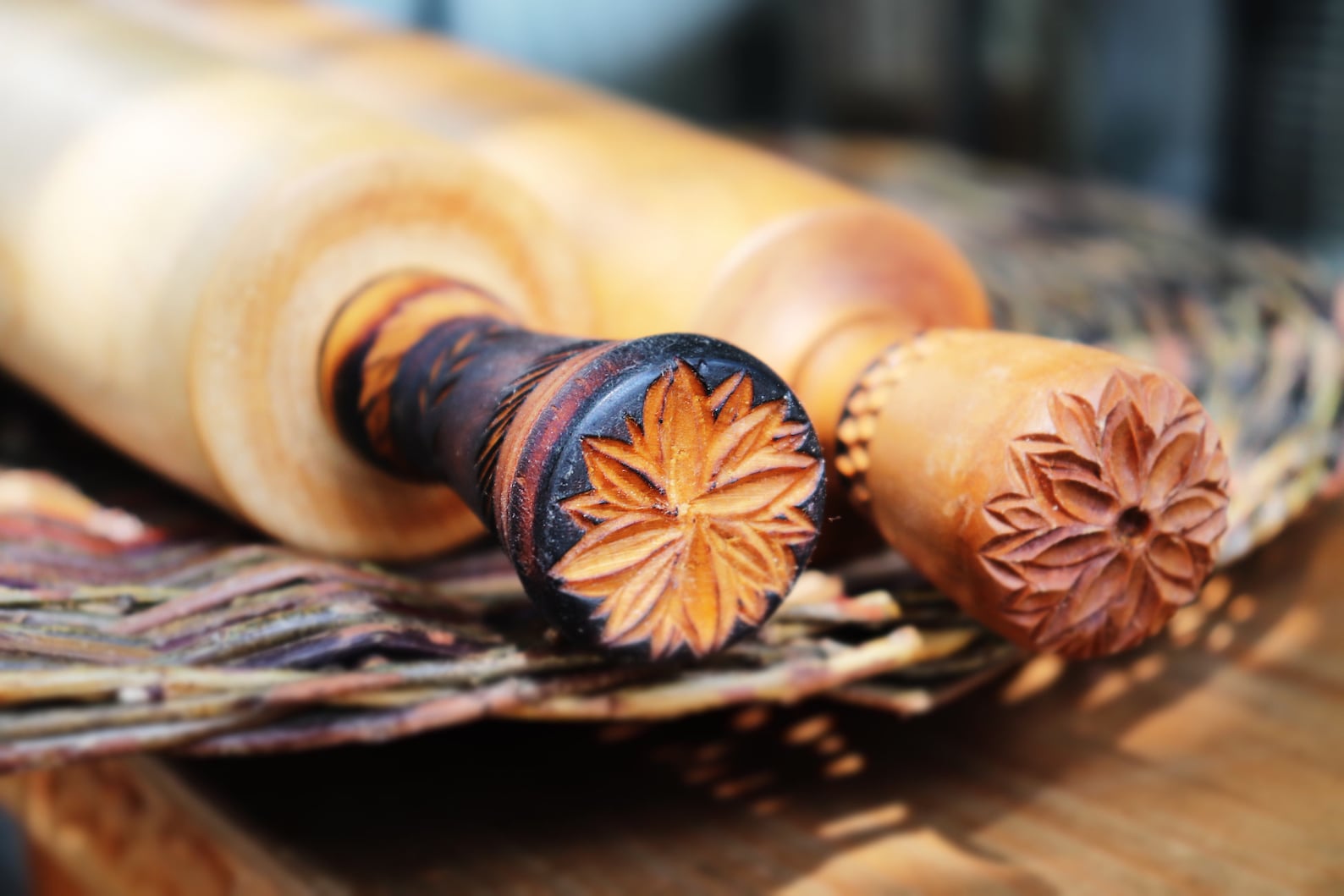 Wooden Dough Roller Carved Playdough Tools Baking Tool Etsy UK