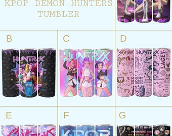 KPop Demon Hunters Tumbler- 20oz Stainless Steel, Straw and Brush