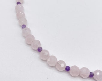 Collier En Pierres Améthyste Et Quartz - Longueur 33 Cm - Lithothérapie - Neuf Avec étiquettes