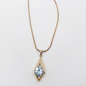 Vintage Kette aus 925 Sterling Silber vergoldet mit blauem Topas Stein
