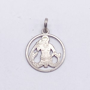 Vintage Sternzeichen Anhänger Wassermann echtes 925Silber Tierzeichen Glücksbringer Anhänger Geschenk silberner Anhänger Wassermann