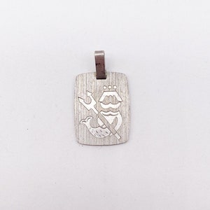 Vintage Sternzeichen Anhänger Wassermann echtes altes Silber 835 Tierzeichen Glücksbringer Geschenk Freundin Wassermann