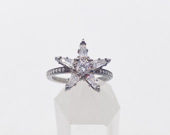 Vintage Echter Thomas Sabo Cubic Zirkonia Sterling Silber Ring 925 Silber Größe 52 16,6 mm